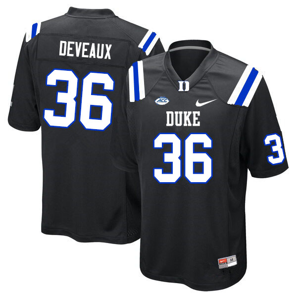 Men #36 Elijah Deveaux Duke Blue Devils College Football Jerseys Sale-Black - Click Image to Close